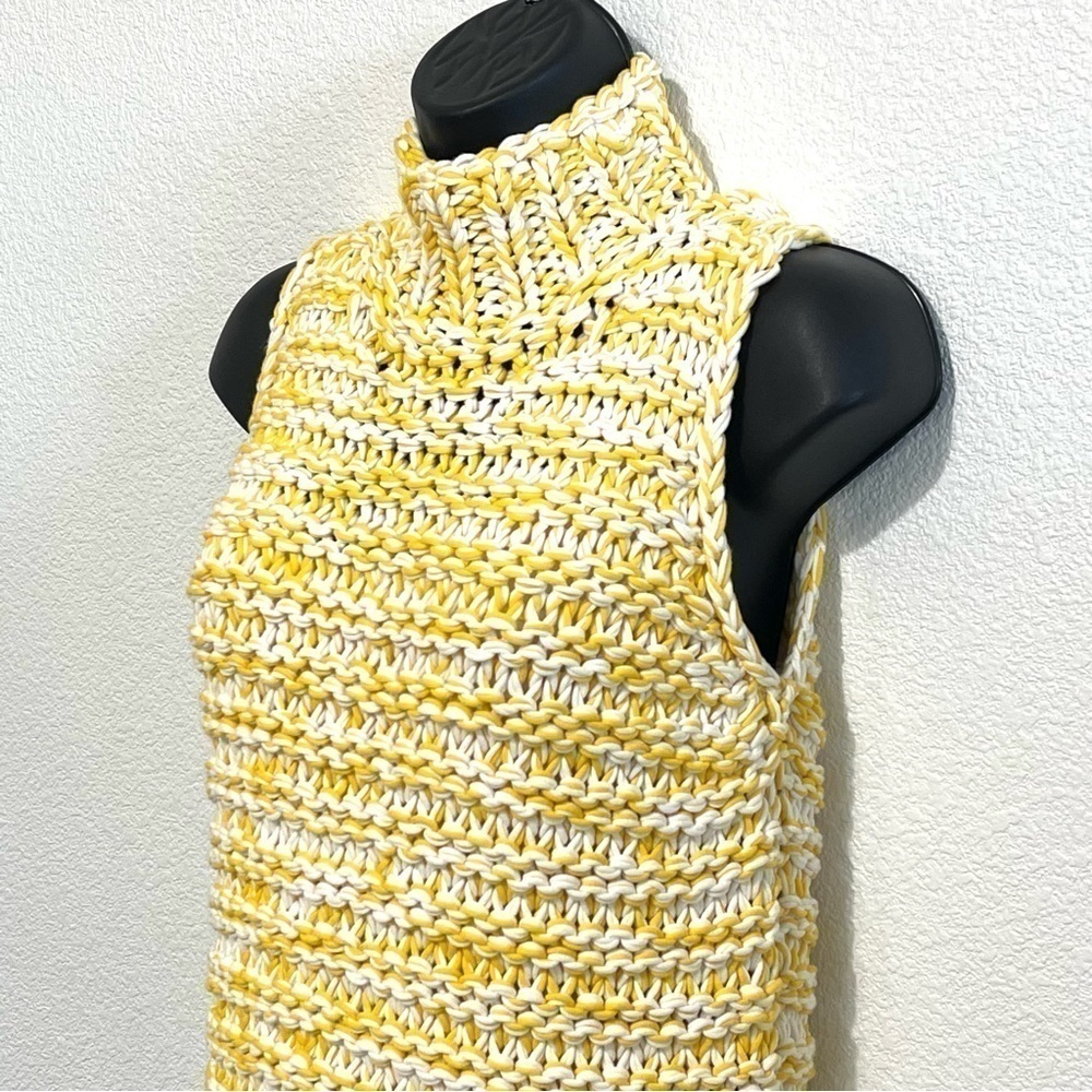 NWT Lafayette 148 Woman Sunbeam Multi Yellow Sleeveless Sweater Size S - Picture 4 of 12